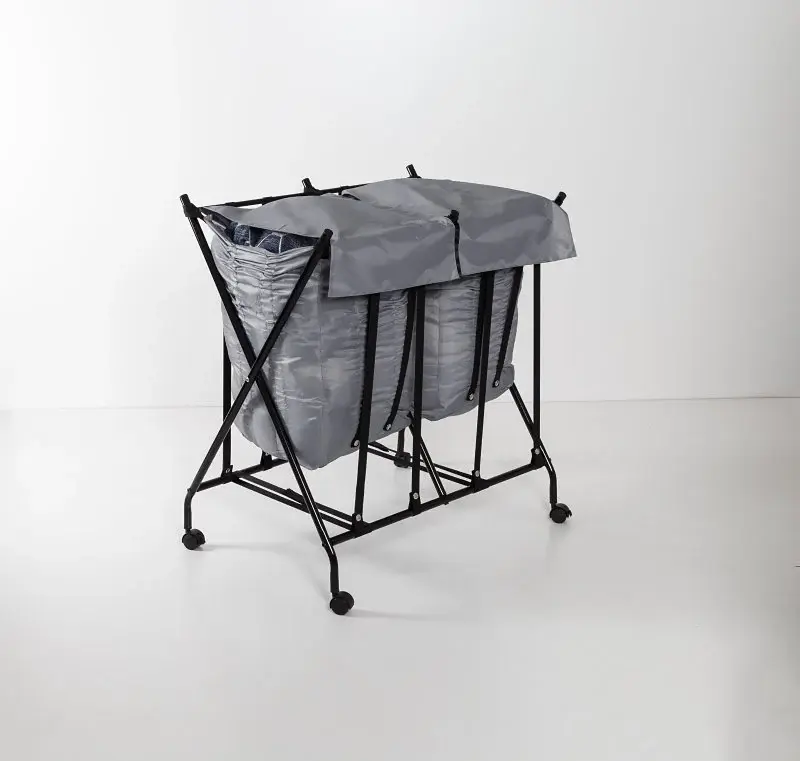 Honey-Can-Do HMP-09750 Rolling Bounce Back Hamper, Polycotton, Ash, 30 W, 33-1/2 H, 20-1/2 D