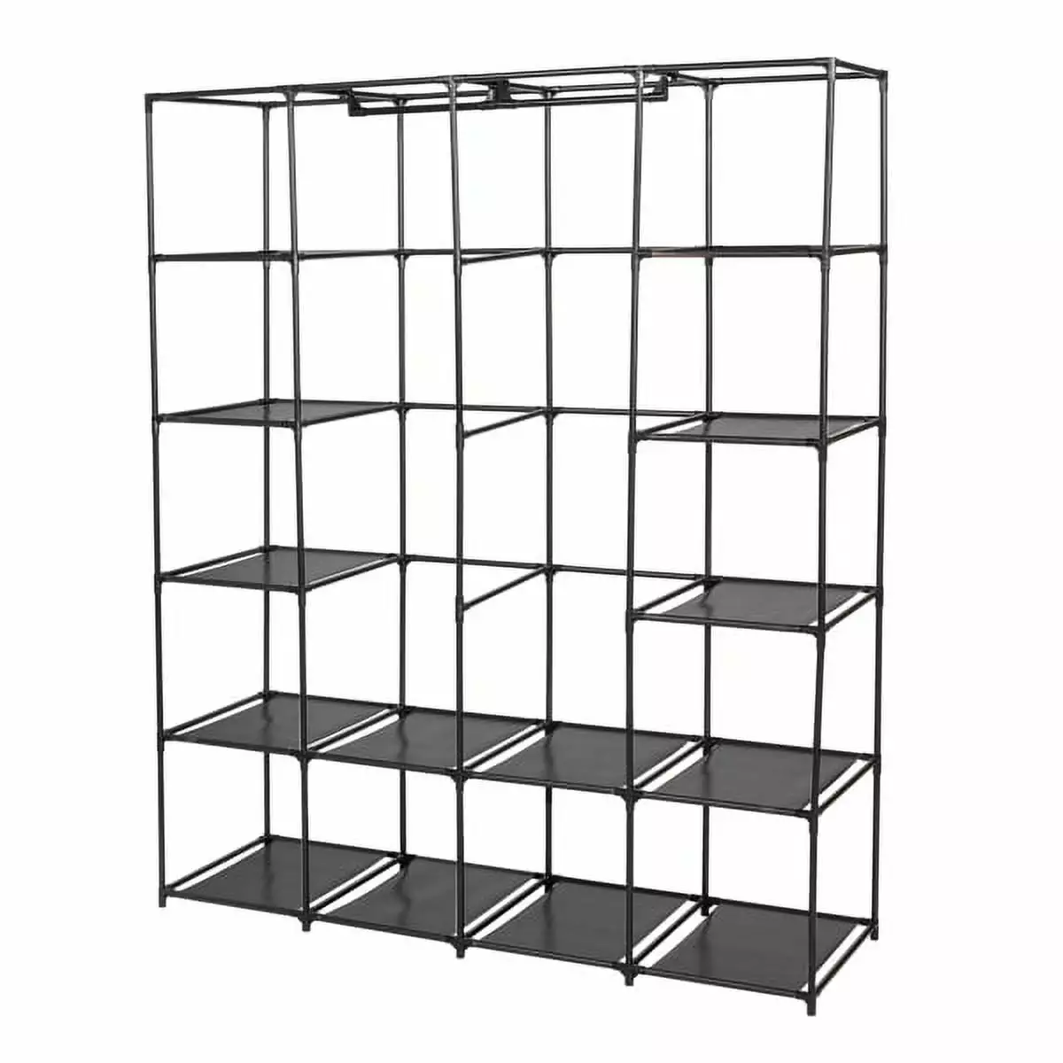 Portable Closet Organizer Storage Wardrobe Closet Non-Woven Fabric 14 Shelves Black YTTX