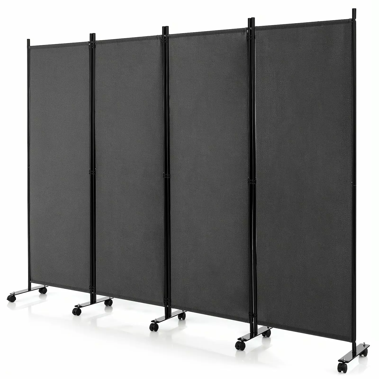 4 Panel 6FT Rolling Privacy Screen Lockable Wheels Travel-friendly jq01