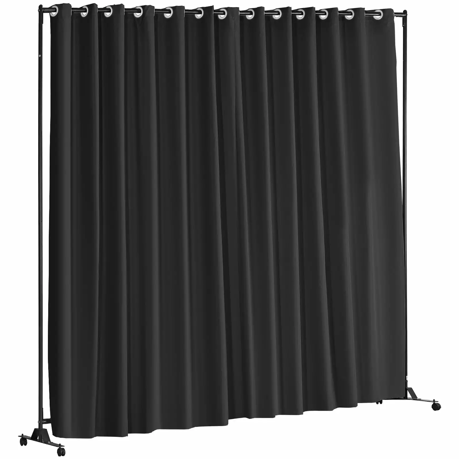 SKYSHALO 118.5x94.7 Black Travel-friendly Room Divider Wheels