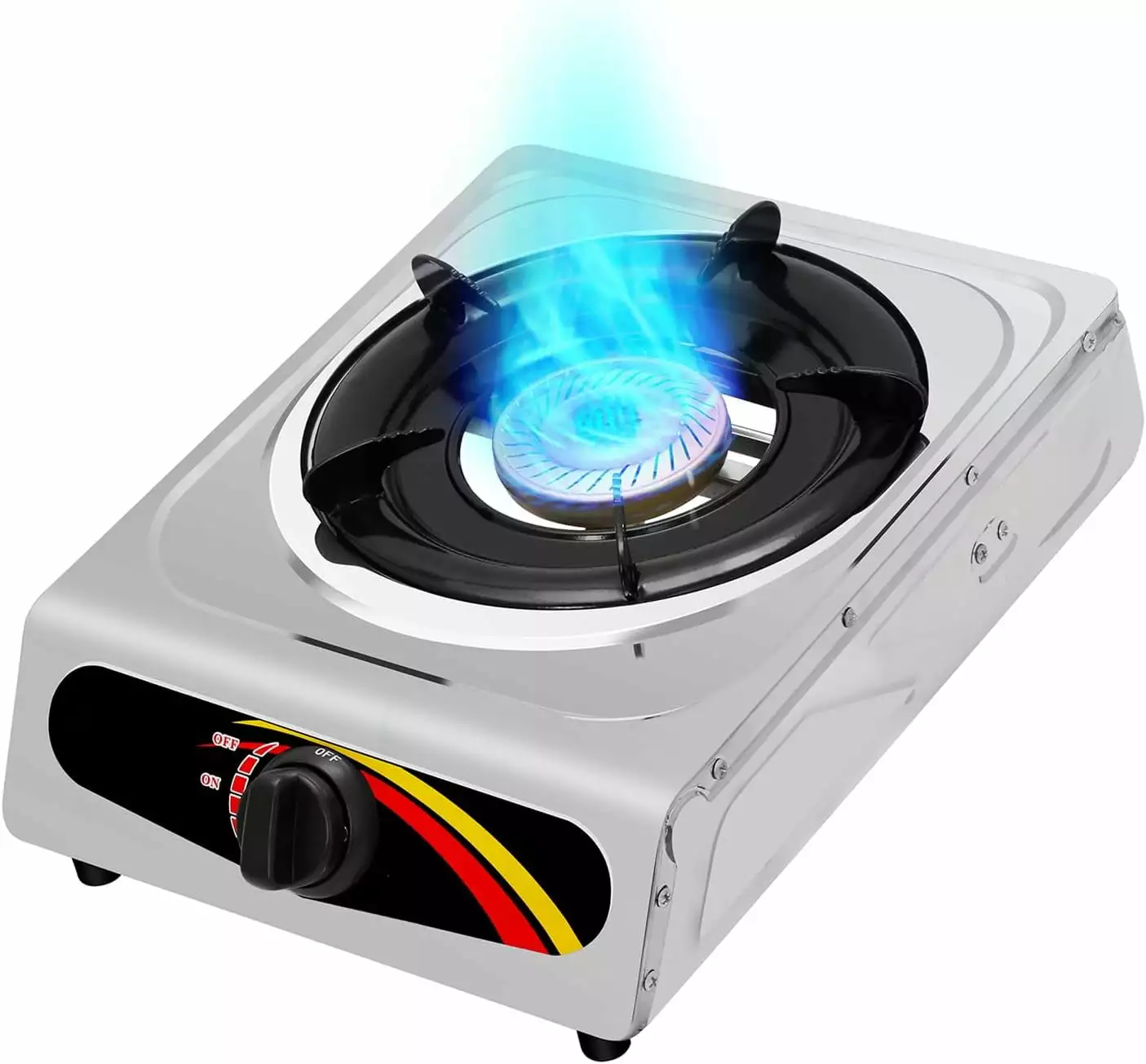 WYJ Propane Gas Cooktop Single Burner Stainless Steel Portable Stove Auto Ignition RV Apartments Outdoor