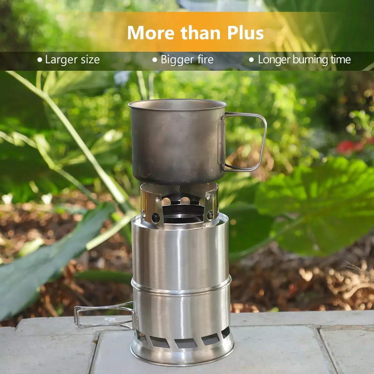TOMSHOO Furnace Stove Stove Bbq Wood Ash Plate Steel Stove Stove Picnic Stainless Steel Stove Wood Ash Portable Windproof ...