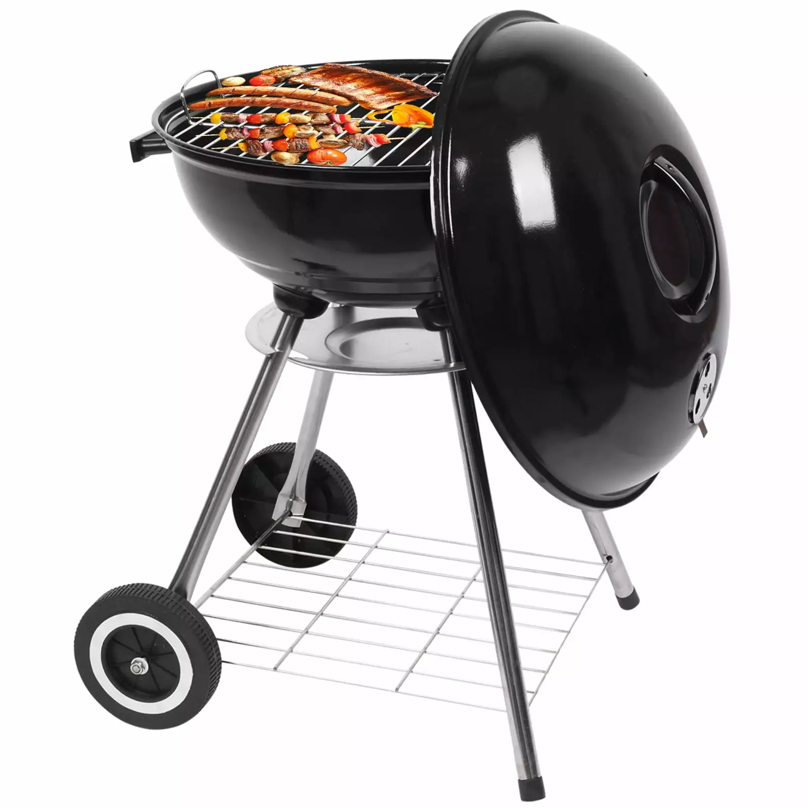 Ankylosaur 18-inch Portable Kettle Charcoal Grill Wheels Outdoor BBQ Camping and Picnic