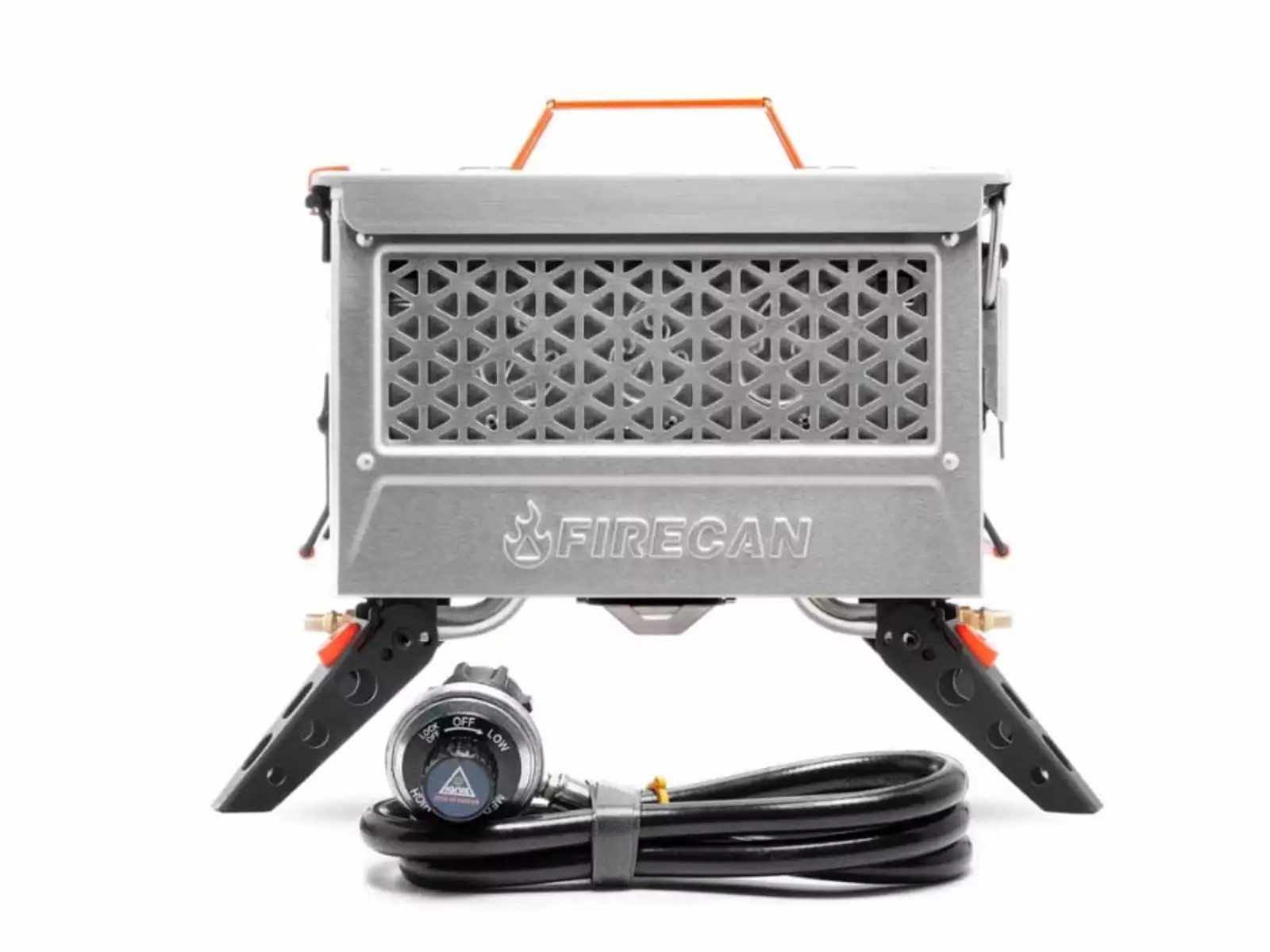 Ignik FireCan Deluxe Stainless Steel Grill Orange Accents