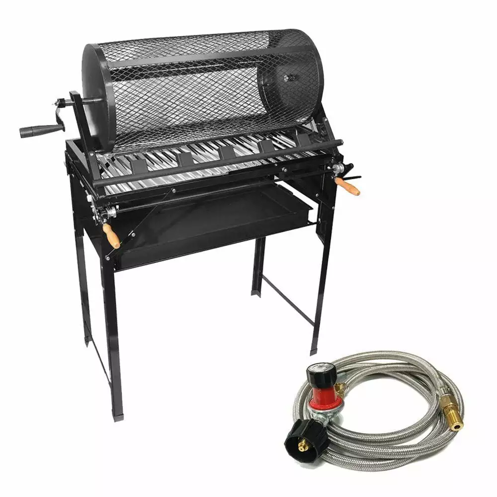 Santa Barbara Chili Roasters CR-BARBACOA 5 Burner Hatch Rotating Chili Roaster Portable BBQ Stand Regulator