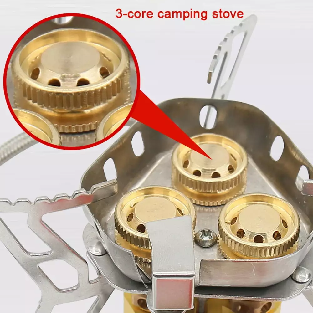6800W Adjustable Valve Windproof Picnic Stove 3-Core Burner