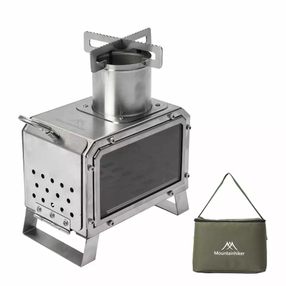 Mountainhiker Outdoor Stainless Steel Picnic Stove Portable BBQ Firewood Stove Outdoor Cooking