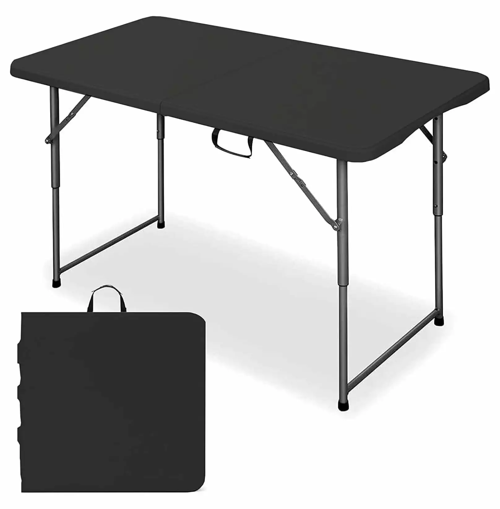 Jia ma sha 4FT Fold--Half Table Portable Folding Table Black Home and Events