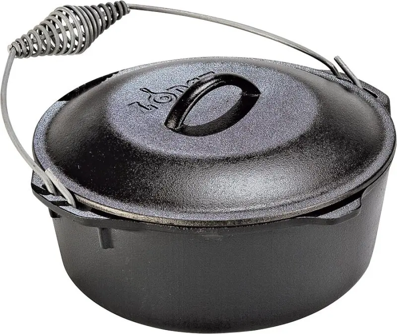 Lodge L10DO3 Dutch Oven, 7 qt Capacity, Cast Iron, Midnight, Spiral-Grip Handle