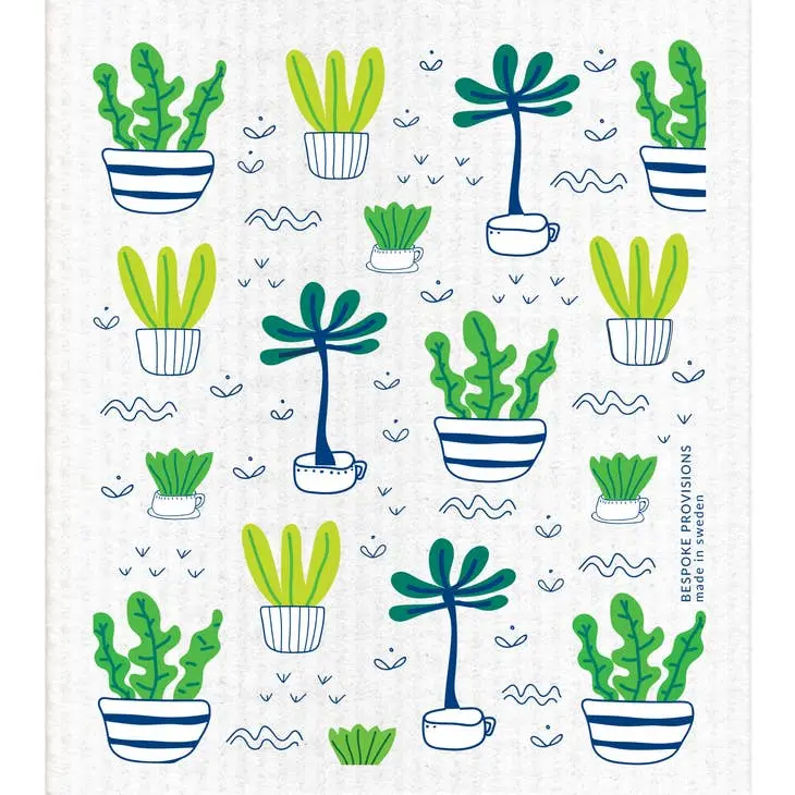 Potted Plants Swedish Dishcloth