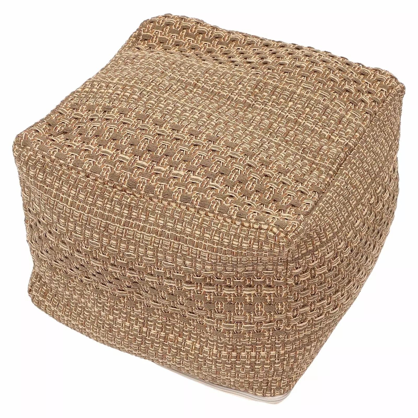 Pouf Cover Unstuffed Ottoman Handwoven Foot Stool Square Braided Footrest Zipper Storing Clothes Towel Plush Toy Foxnovo