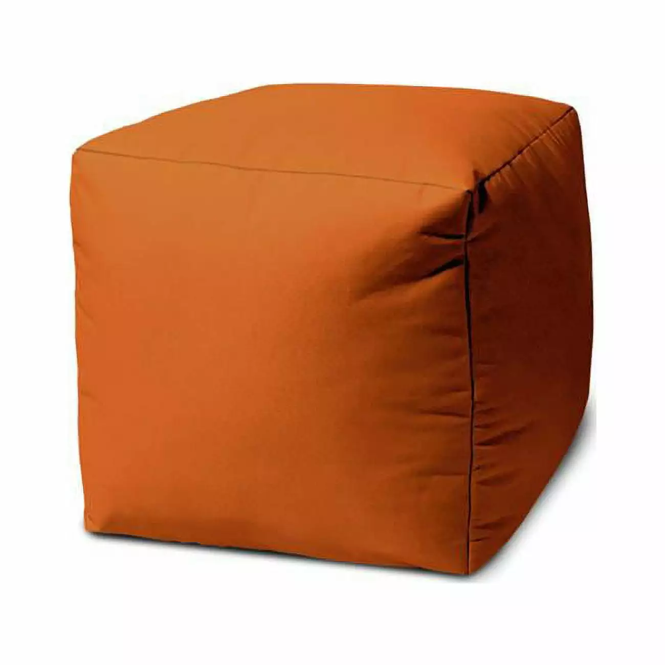 HomeRoots 474981 17 Cool Terra Cotta Orange Solid Color Indoor Outdoor Pouf Cover