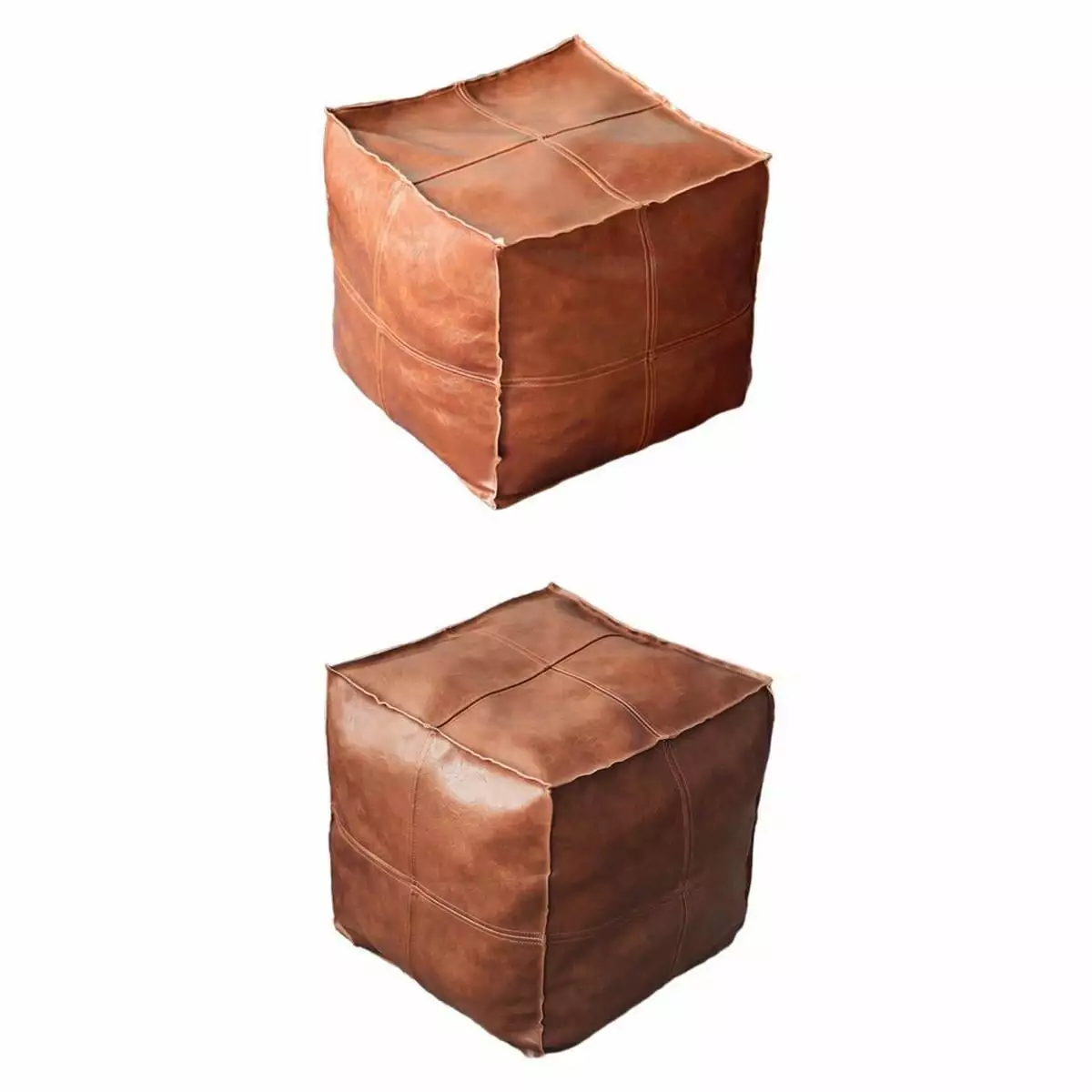 2Pcs Handmade Pouf Cover Storage Ottoman Foot Rest Bedroom Decor kowaku
