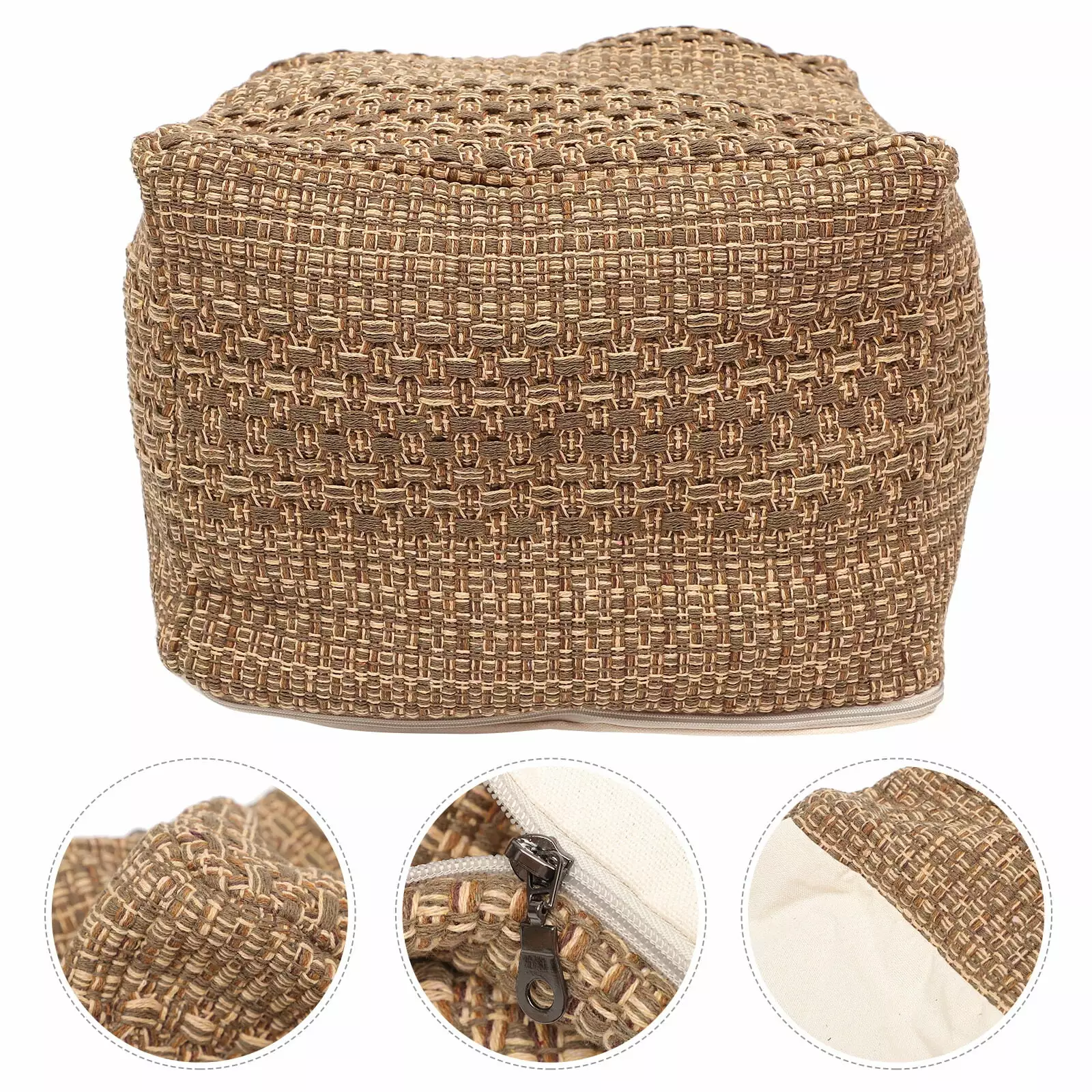 Boho Footrest Unstuffed Square Ottoman Pouf Chair Cover - Decorative Floor Cushion PartyKindom