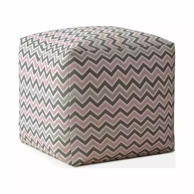 17 x 17 x 1 Inch Gray Twill Chevron Pouf Cover Stylish Home Decor Pipers Pit