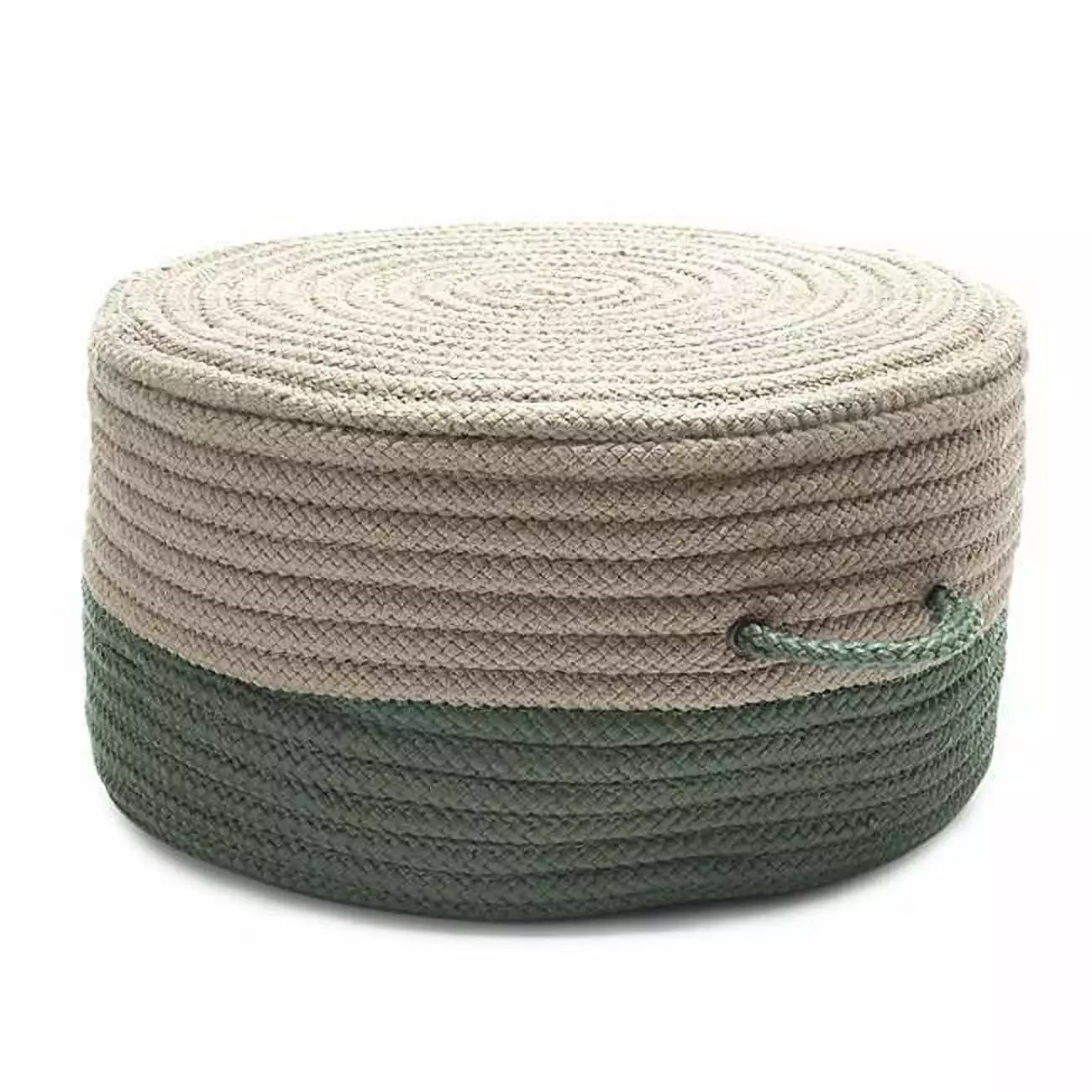 20 x 20 x 11 Two Tone Pouf Moss Green Footrest Ottoman Daphne's Dinnette