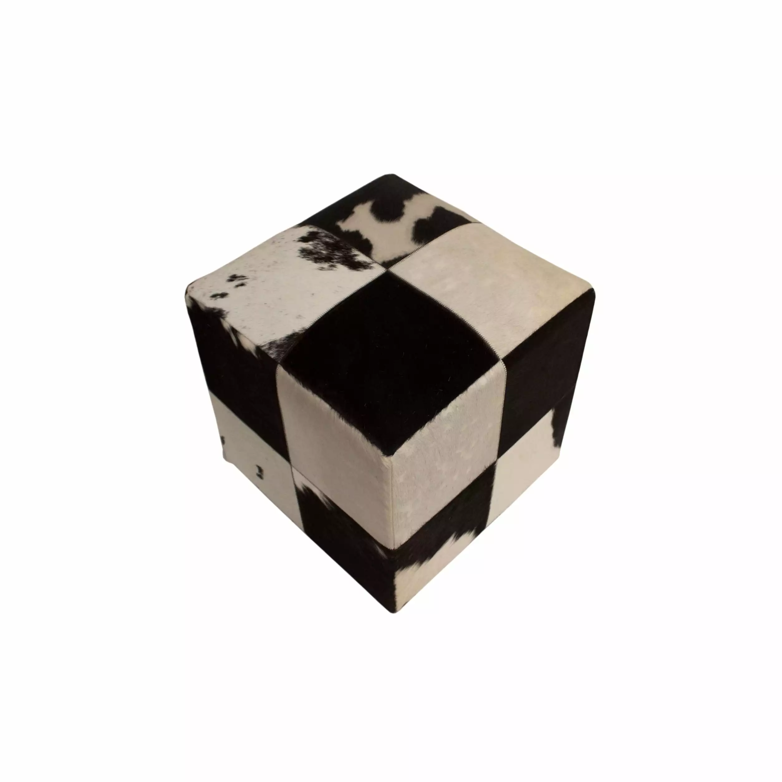 Noori Rug Noori Home Animal Print Hide Pouf Oscar Black 18x18x18