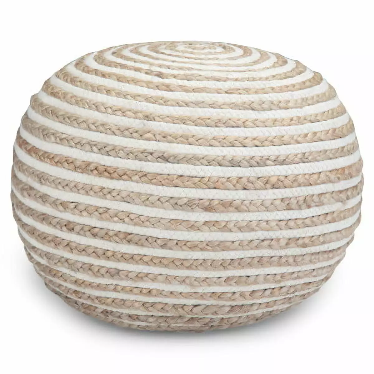 Simpli Home Yolanda Round Pouf Natural Jute