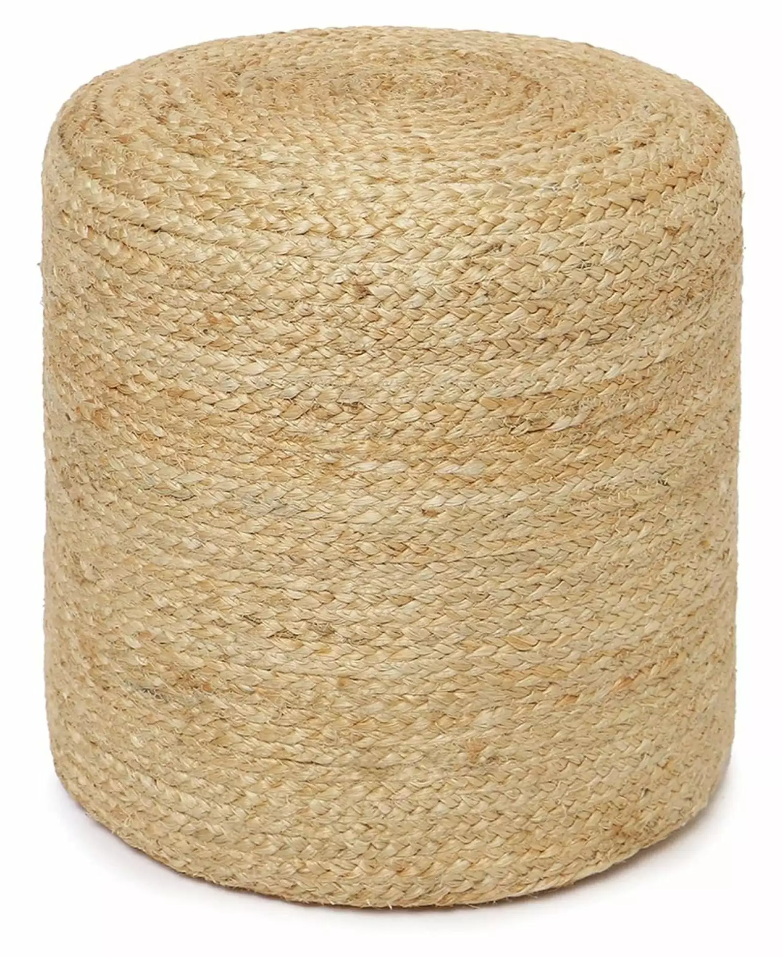 TiaGOC Cylindrical Pouf Ottoman Braided Round Footrest 14.5x14.5x16 Natural Jute