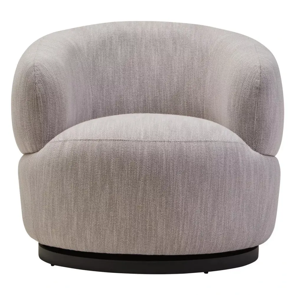 Bordo Textured Curved Spin Chair - Grey Easy Assembly