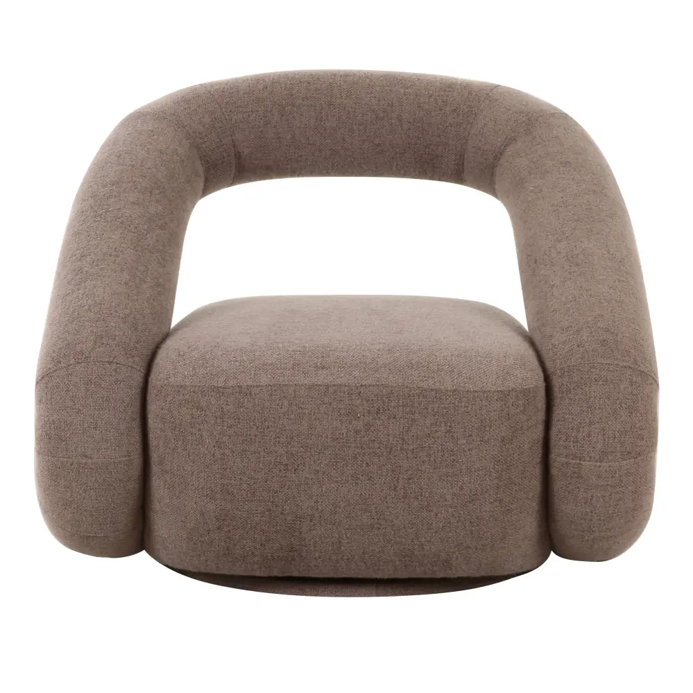 Divani Casa Tony - Sleek Brown Fabric Swivel Accent Chair