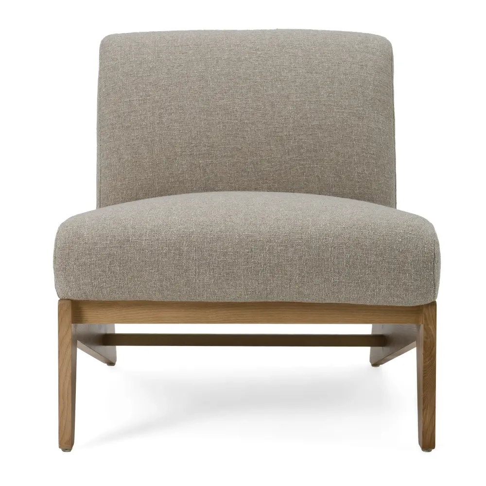 Divani Casa Vance - Present-day Sand Fabric + Wood Accent Chair