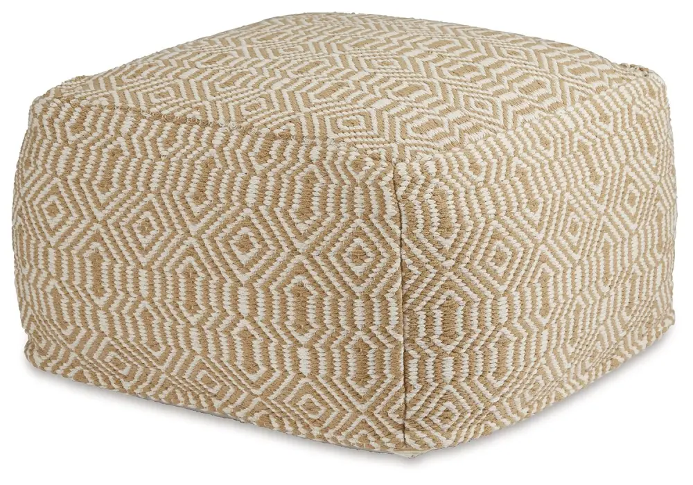 Industrial Metal Adamont - Pouf - Tan / Ivory