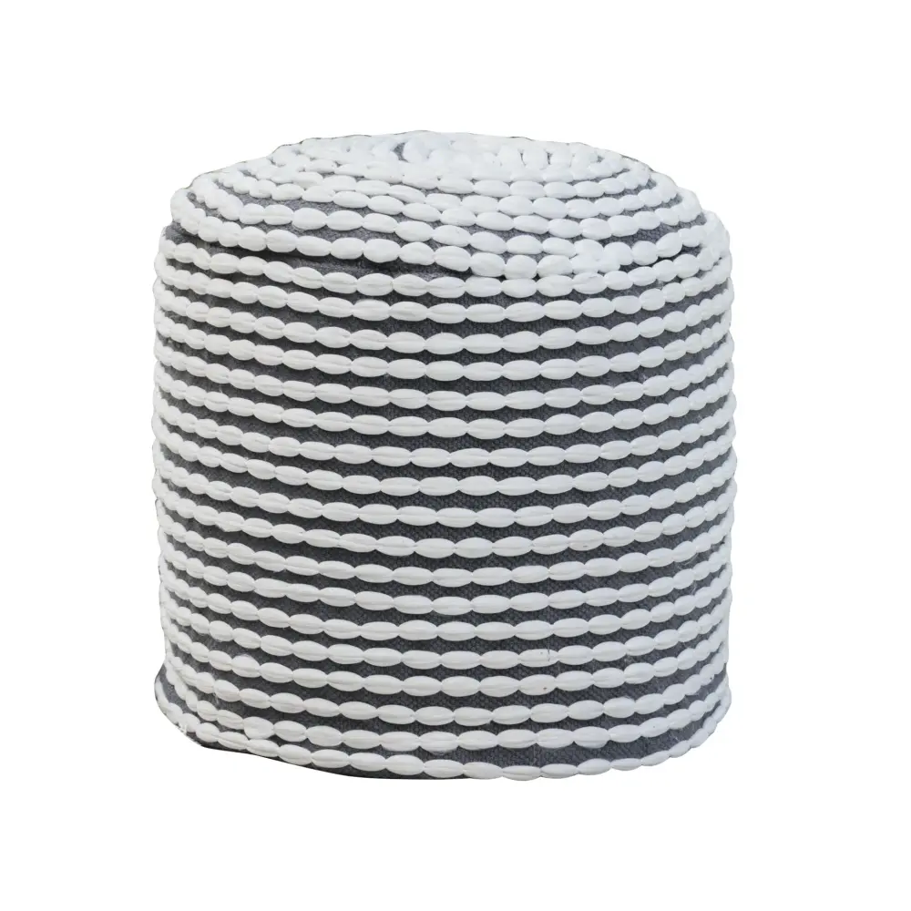 River - Handmade Cylindrical Pouf Water Resistant Fabric