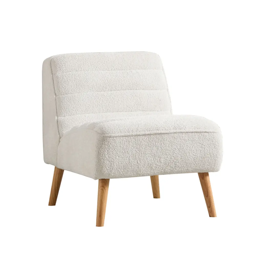 Upholstered Armless Accent Chair Scandinavian Design