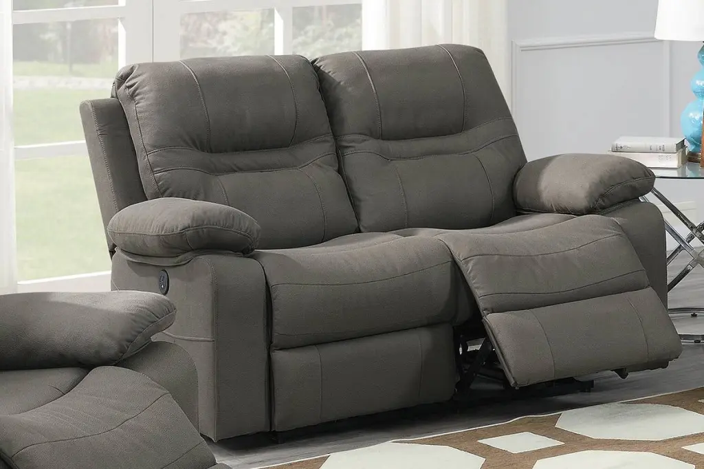Breathable Leatherette Power Loveseat Slate Blue - Comfortable Living Room Furniture SIMPLE RELAX