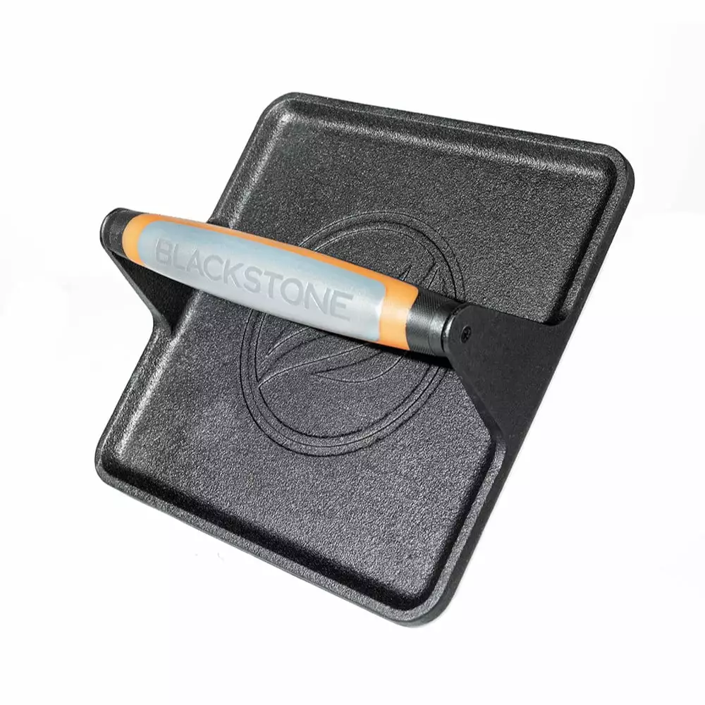 Blackstone Cast Iron XL Griddle Grill Press Signature Handle Even Cooking