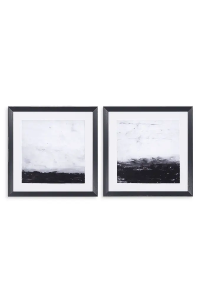 Abstract Monochrome Art Print Set 2 Eichholtz Mer du Nord I Black and White Wall Decor