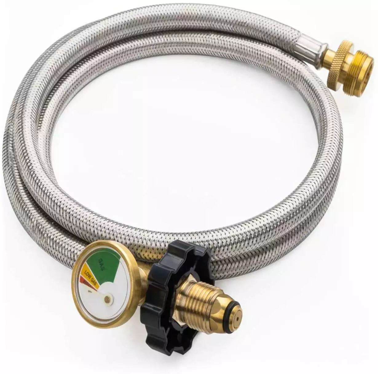 5ft Propane Adapter Hose Gauge 20lb Tanks - Convert 1lb Appliances Coleman Stove, Torch, Grill, Camping