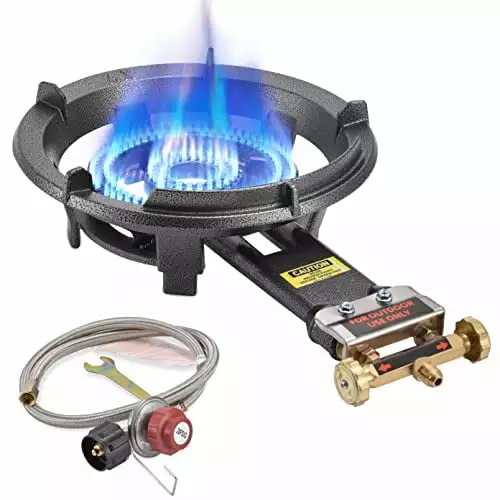 ARC Outdoor Propane Burner Stove 13 Single Propane Burner Cast Iron Portable Adjustable Regulator