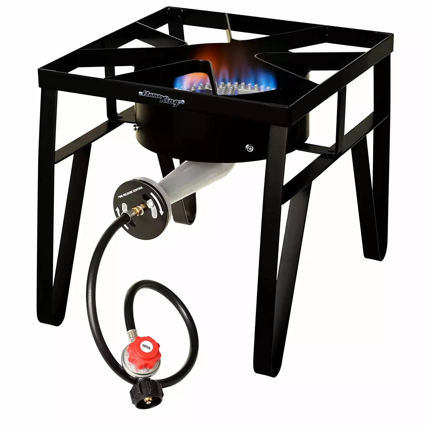 Flame King 200K BTU Heavy Duty Turkey Fryer Single Propane Burner Outdoor Bayou Cooker Stove