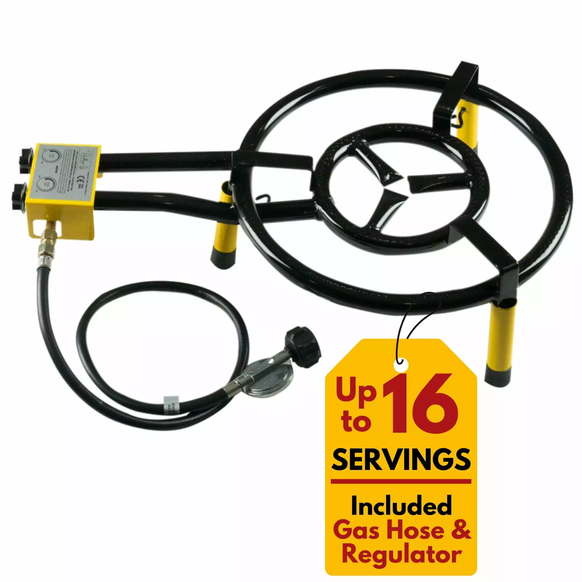 Paelluxe 16 Inch Paella Burner Table Top Stand Double Propane Gas Parrilla Outdoor Indoor Stove Chinese Thai Wok Cooking