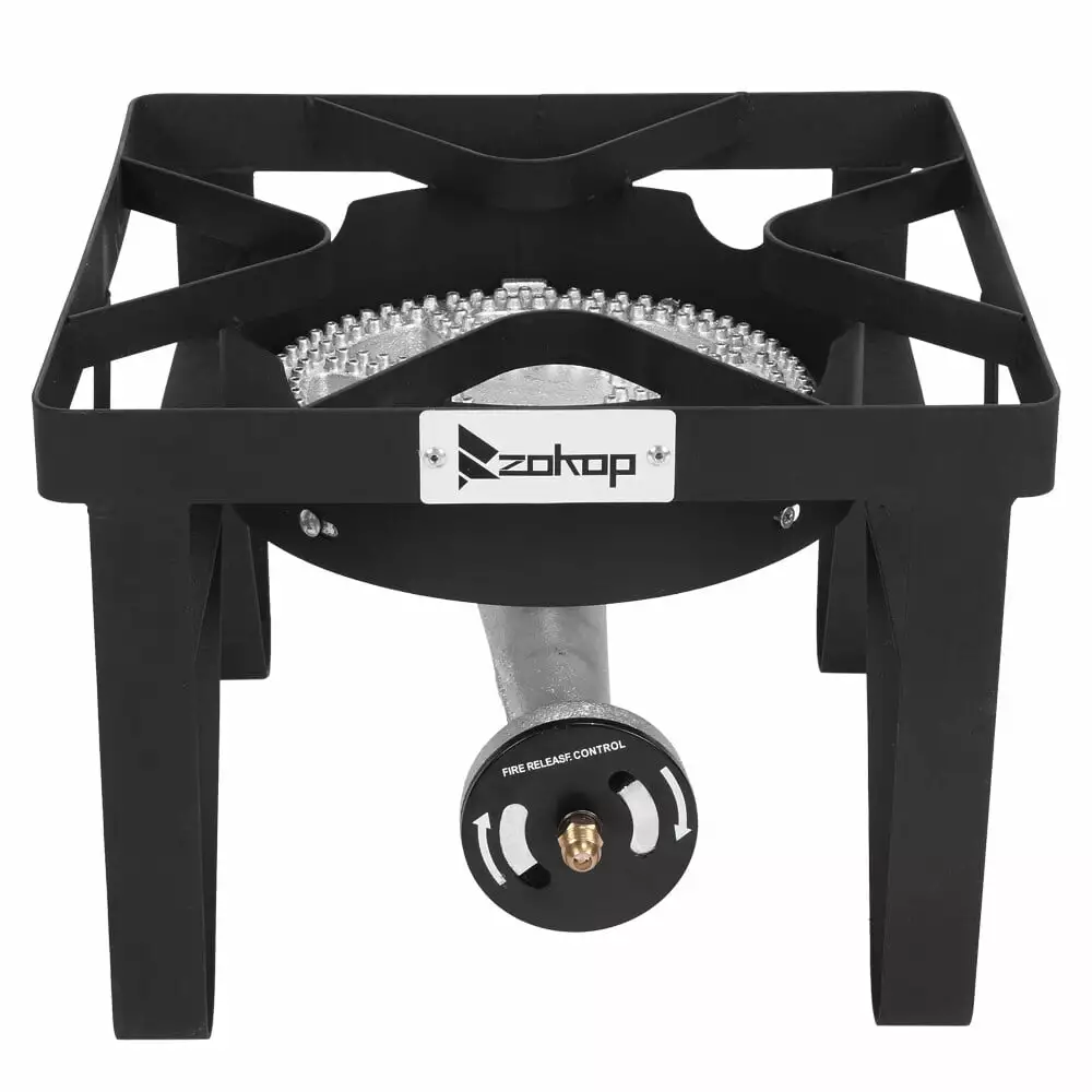 Zimtown 200000 BTU Propane Square Single Burner 0-20 PSI Adjustable Regulator