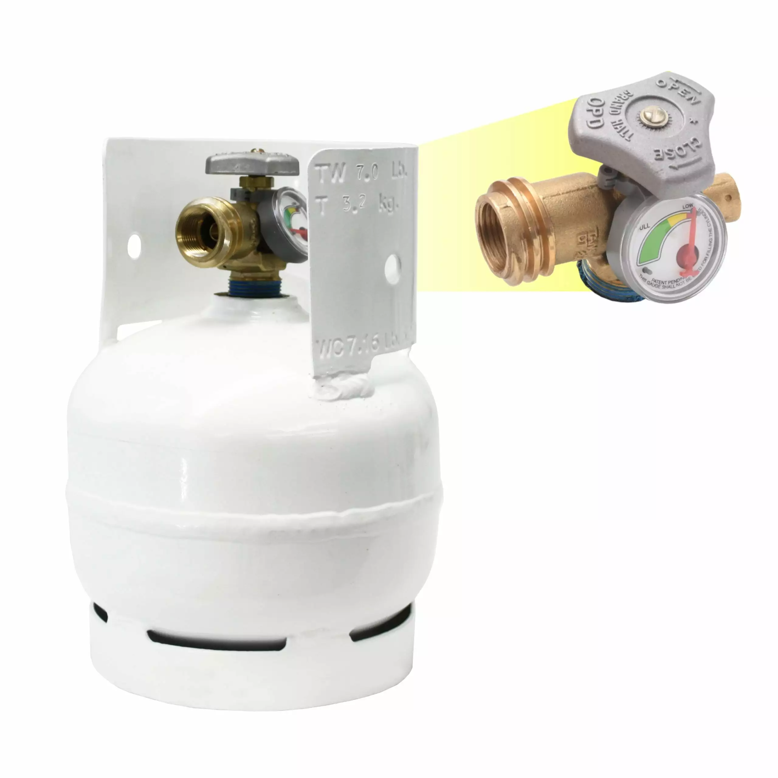 Flame King 3LB Empty Steel Propane Tank LP Cylinder Built- Gauge and OPD Valves - Refillable and Convenient