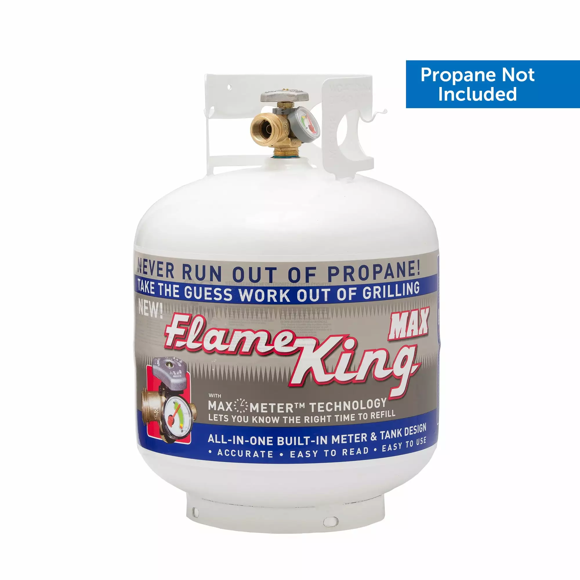 Flame King 20LB Empty Steel Propane Tank LP Cylinder OPD Valve and Built- Gauge