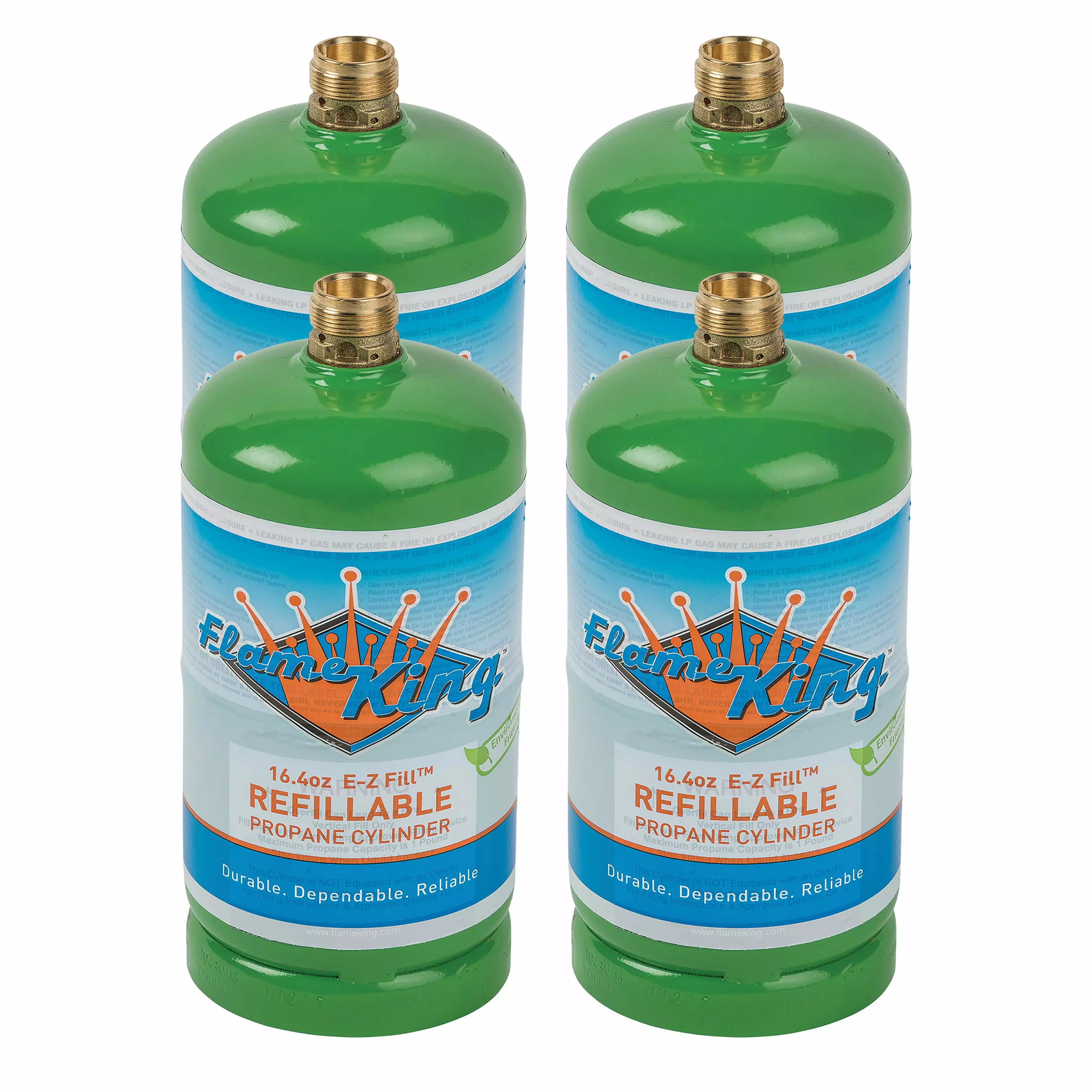 Flame King Eco-Friendly Refillable Empty 1LB Propane Tank LP Cylinder DOT Compliant 4-pack