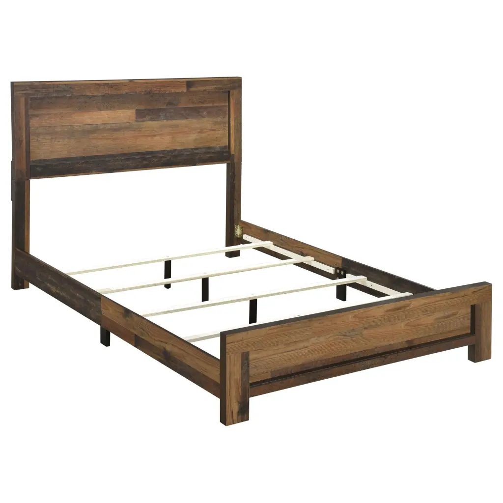 Sidney Queen Panel Bed Rustic Pine Wood Bed Frame