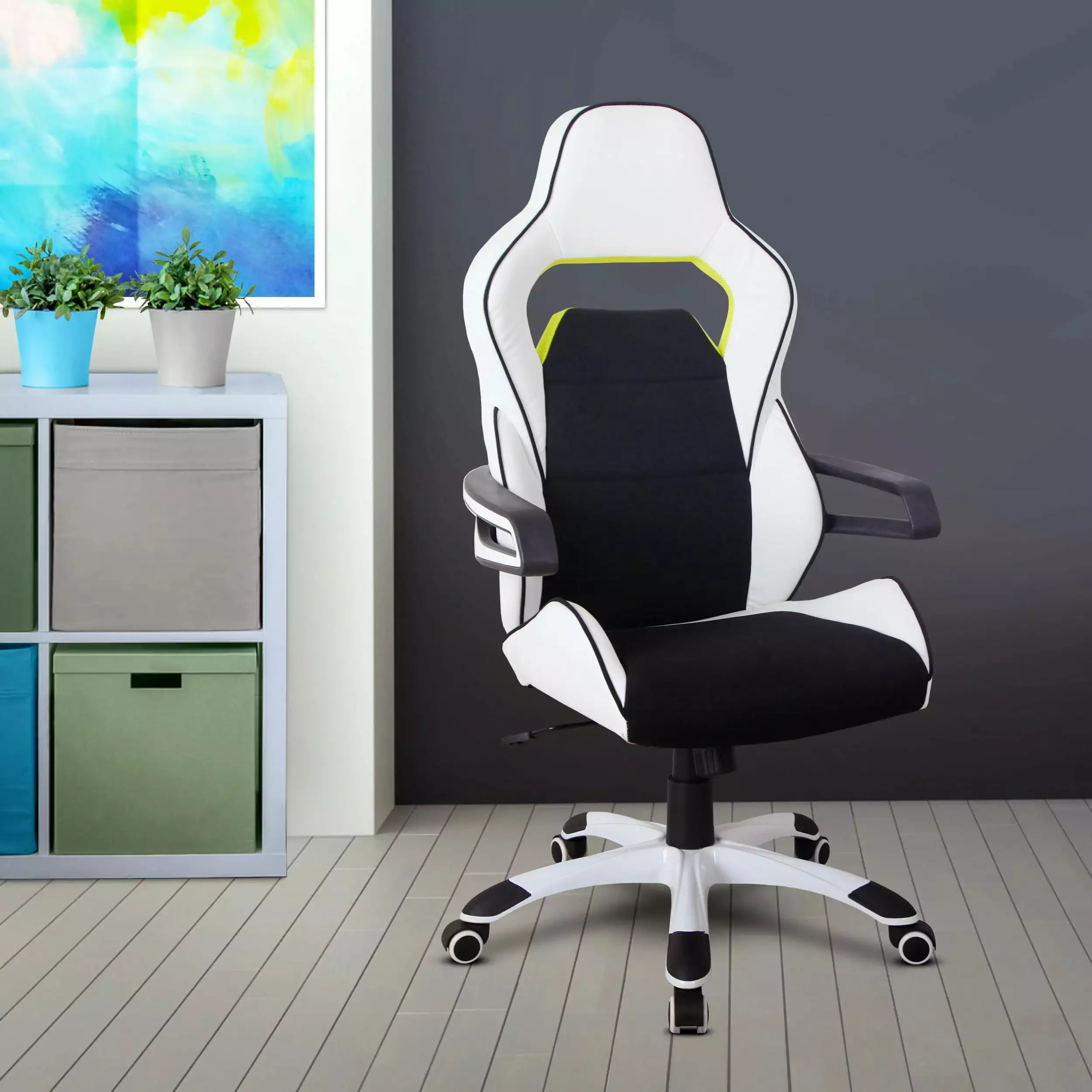 Ergonomic Essential Racing Style Home Office Chair White unknown