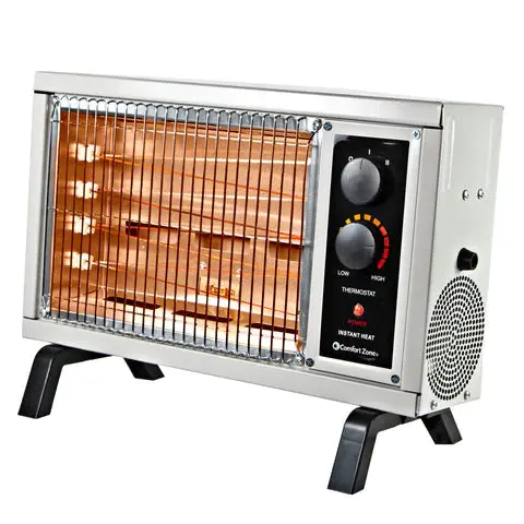 Comfort Zone Electric Radiant Space Heater Adjustable Thermostat Ivory