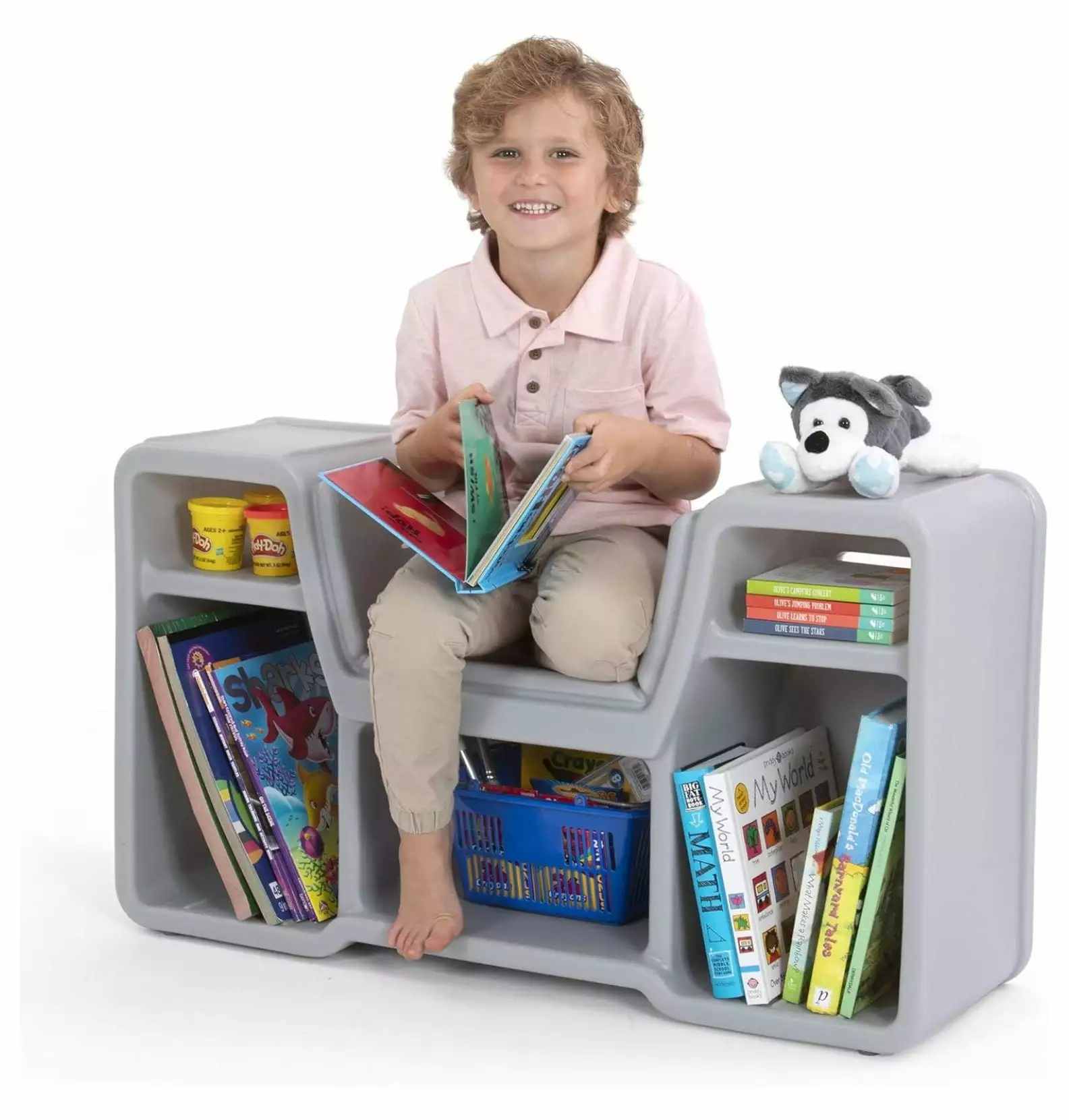 Cozy Cubby Book Nook Kids Bookshelf and Storage Built- Reading Seat Fully Assembled Made USA Sichen