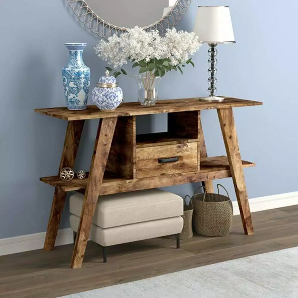 47L 1-Drawer 1-Shelf Console Table Brown Reclaimed Wood - 54 x 84 Inches Console Bed Bath & Beyond