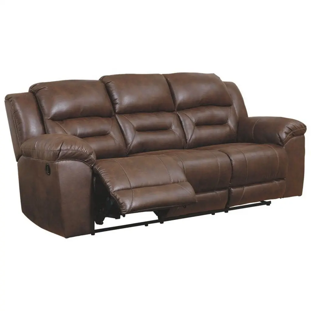 Bowery Hill Chocolate Finish Contemporary Fabric Reclining Sofa