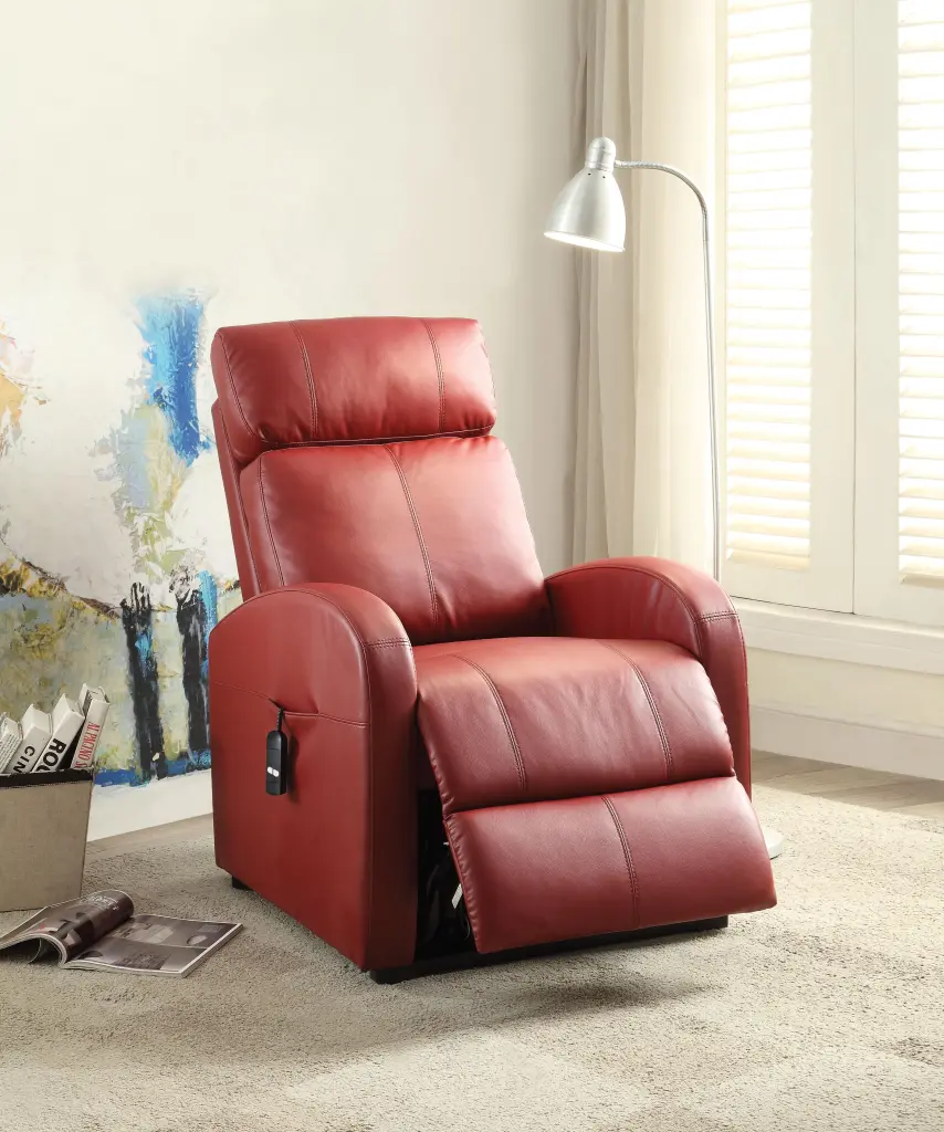Ricardo Red PU Recliner w/Power Lift - Bold and Comfortable Power Lift Chair