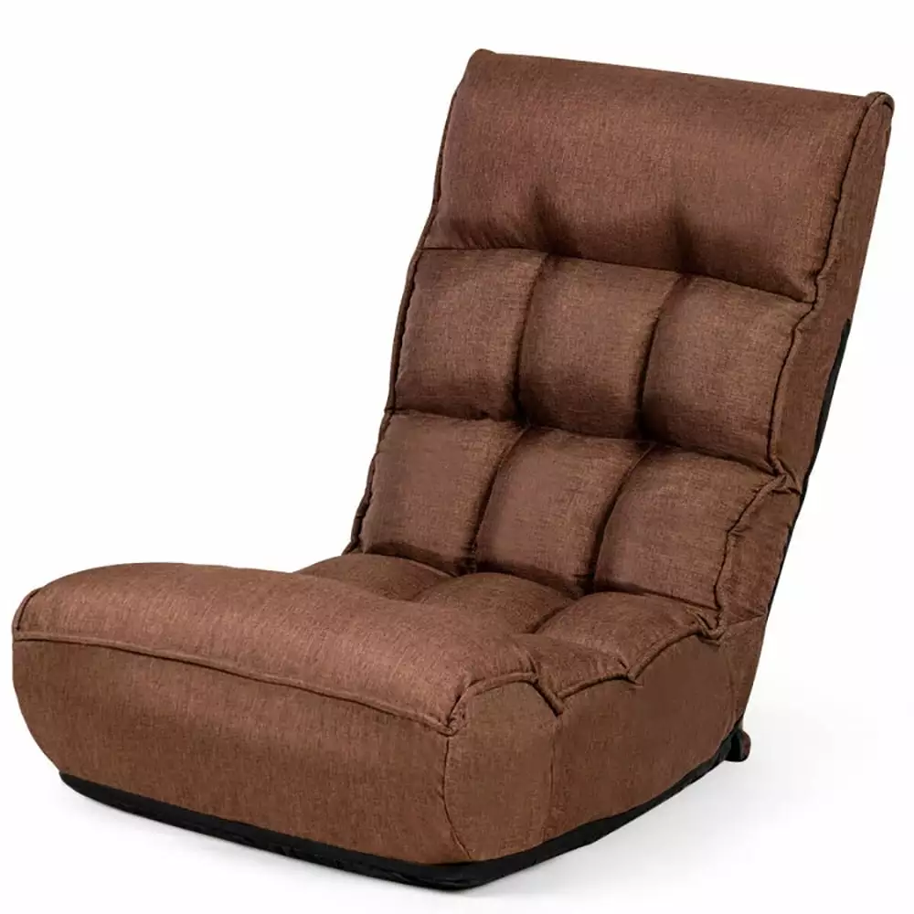 YYAo 4-Position Adjustable Floor Chair Recliner Gaming Meditation and Relaxation - Coffee