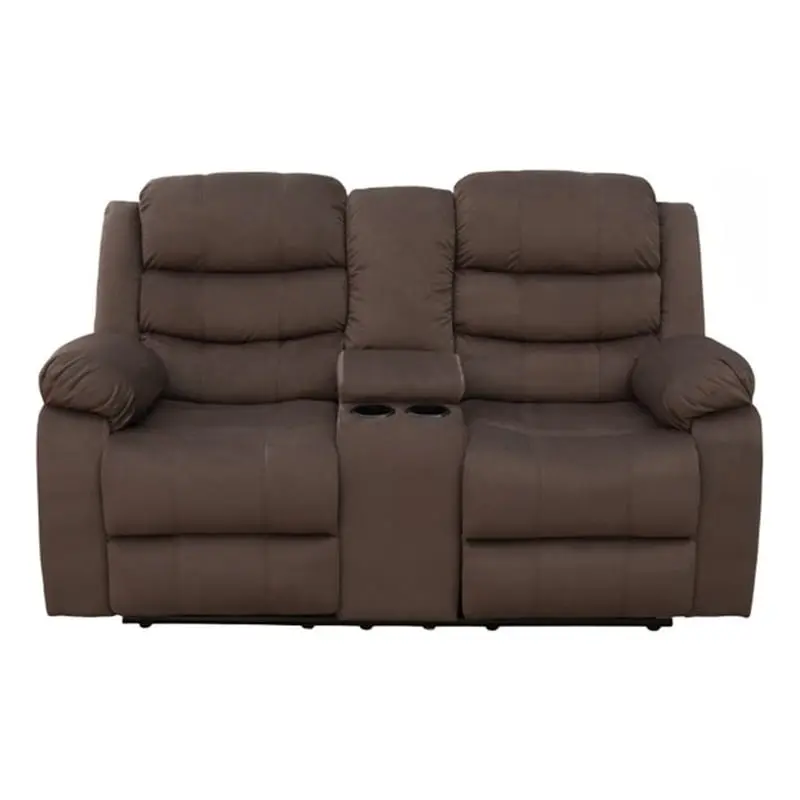 Januri 65 Velvet Reclining Living Room Loveseat Brown - Modern and Comfortable Sofa Kingway Furniture
