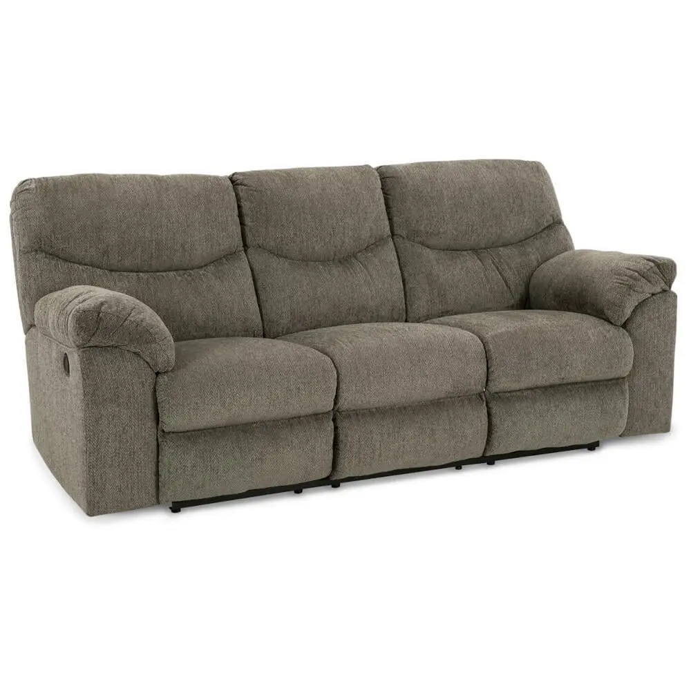 Ashley Furniture Alphons Fabric & Wood Reclining Sofa Gray